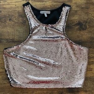 Rose Gold Sequin Crop Top